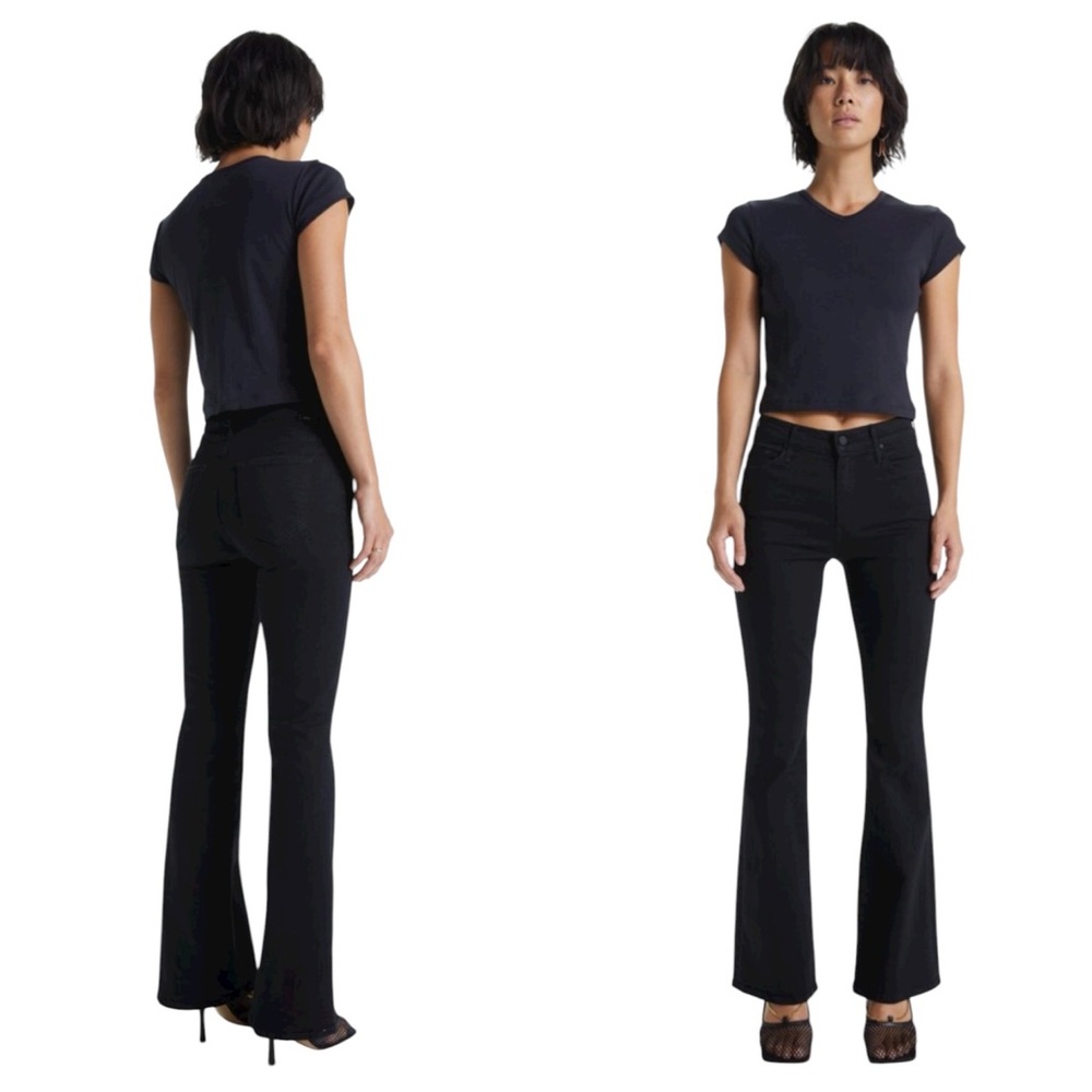 MOTHER The Weekender Mid-Rise Flare Jeans Not Guilty Black EUC 27
